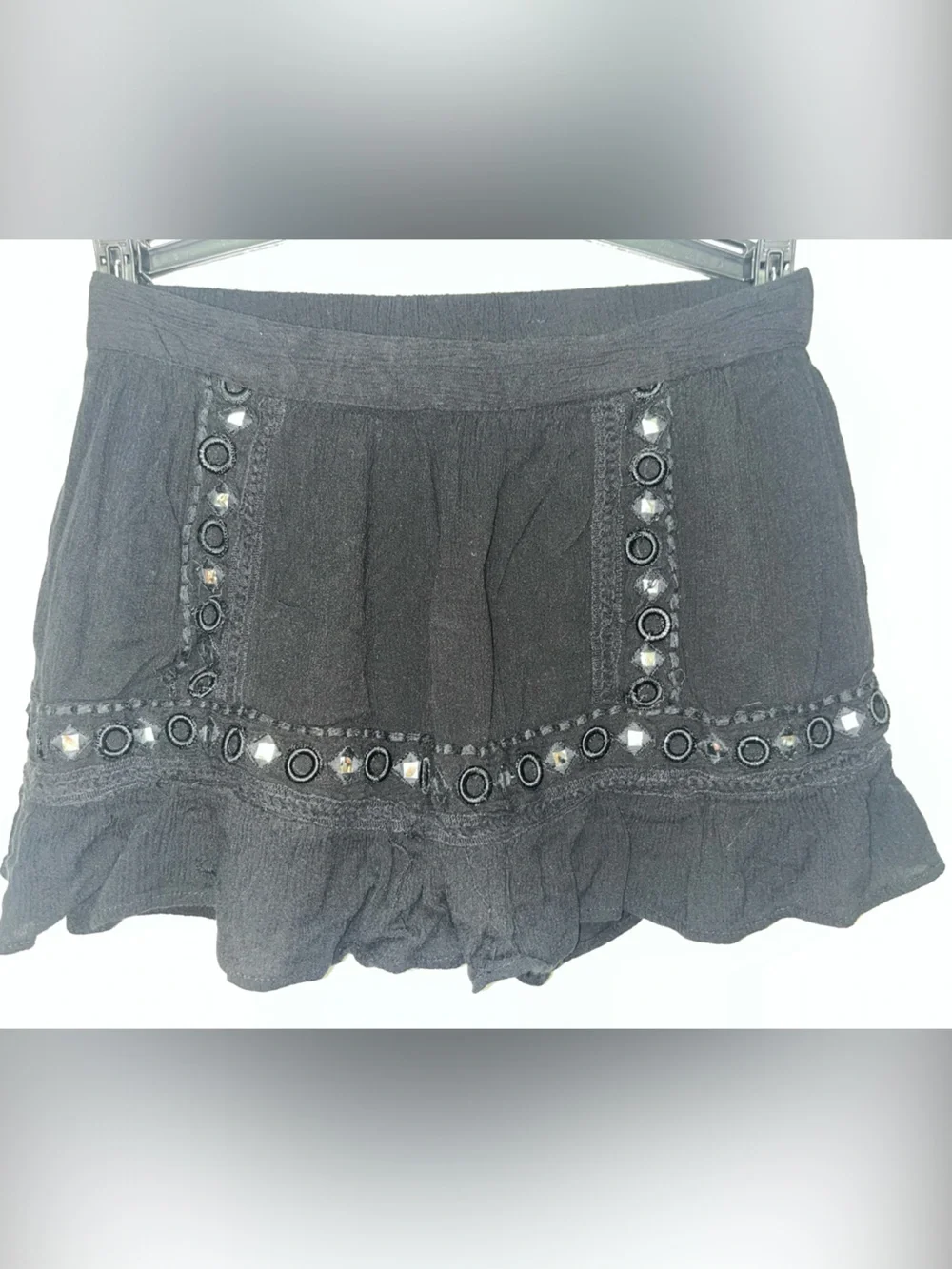 Justice Black Embellished Girl's Skort